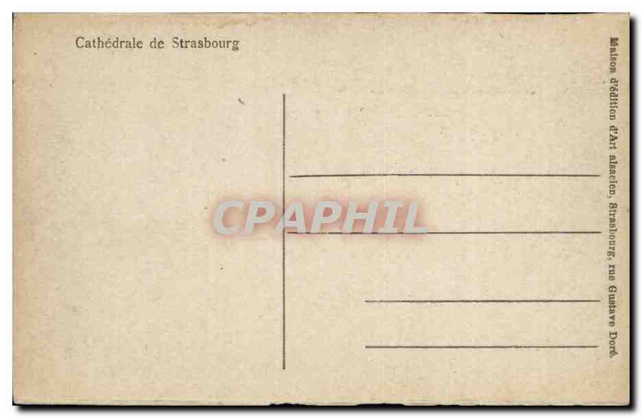 Strasbourg - Strassburg - La Cathedrale - CPA  — Verso