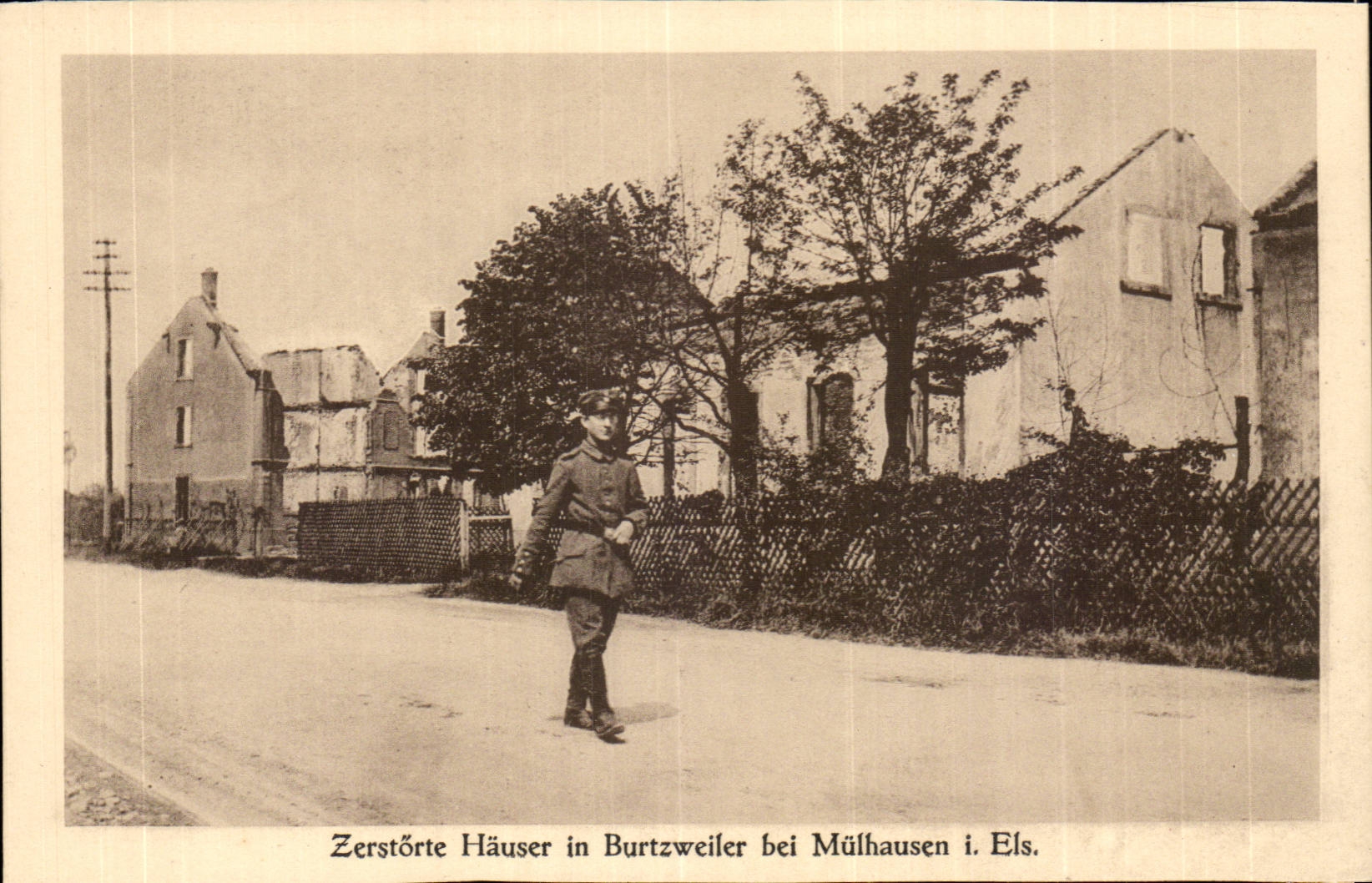 Destructions à Burtzweiler près de Mühlhausen i. Els — Kriegs-Erinnerungskarte n°2772