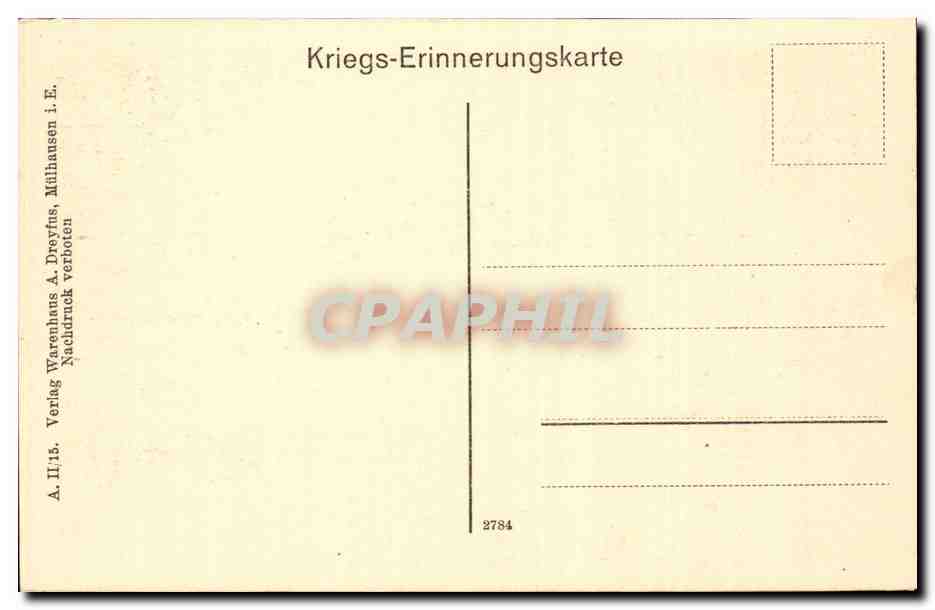 Sennheim - Die Thurbruecke nach die zerstoerung duch die Franzosen Ober Elsass - Haut Alsace - - CPA  — Rückseite