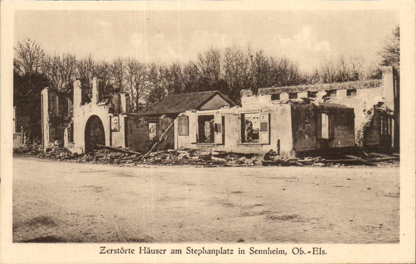 Ruines des maisons au Stephanplatz à Sennheim — Ob. Els. — Édition A. Dreyfus, n° 2785