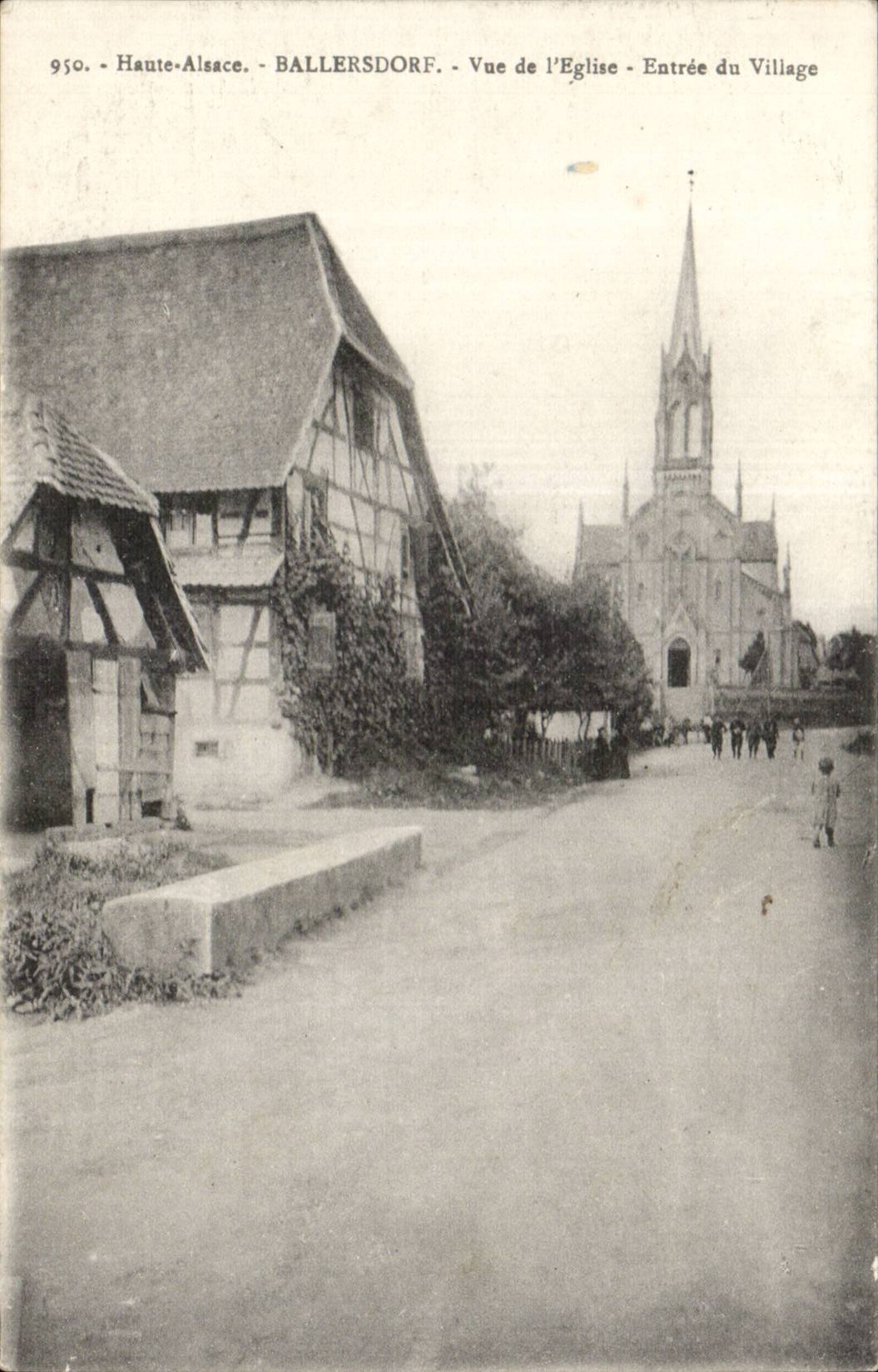 Ballersdorf - Vue de l'Église - Entrée du Village — Haute-Alsace, édition Chadourne, Belfort