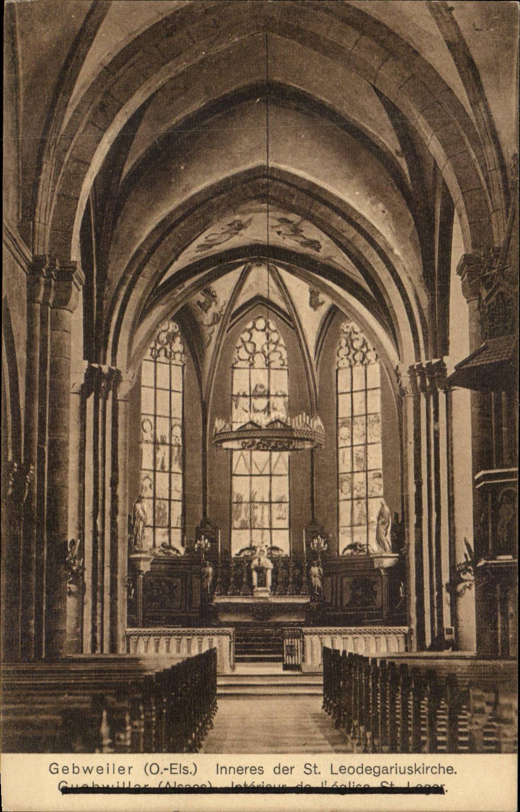 Guebwiller - Gebweiler - Inneres der St Leodegariuskirsche CPA 