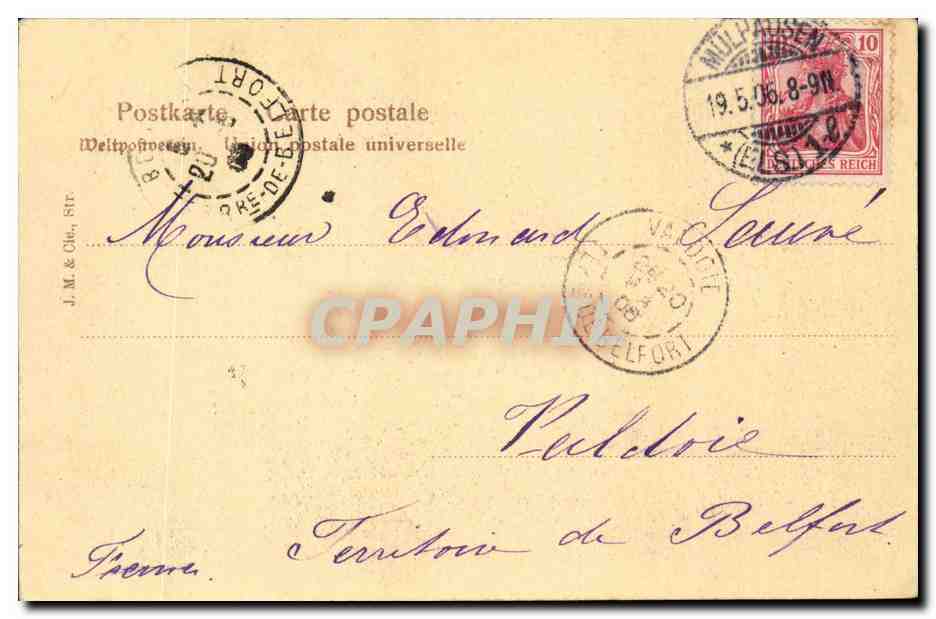 Folklore - Costumes - Alsacienne - Kaffee - Cafe - CPA  — Verso