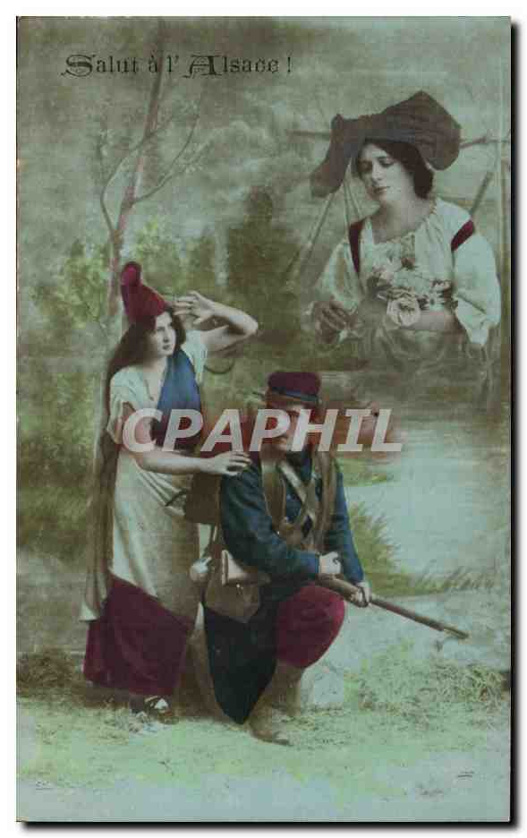 Folklore - Costumes - Alsacienne Salut a l'Alsace - CPA 