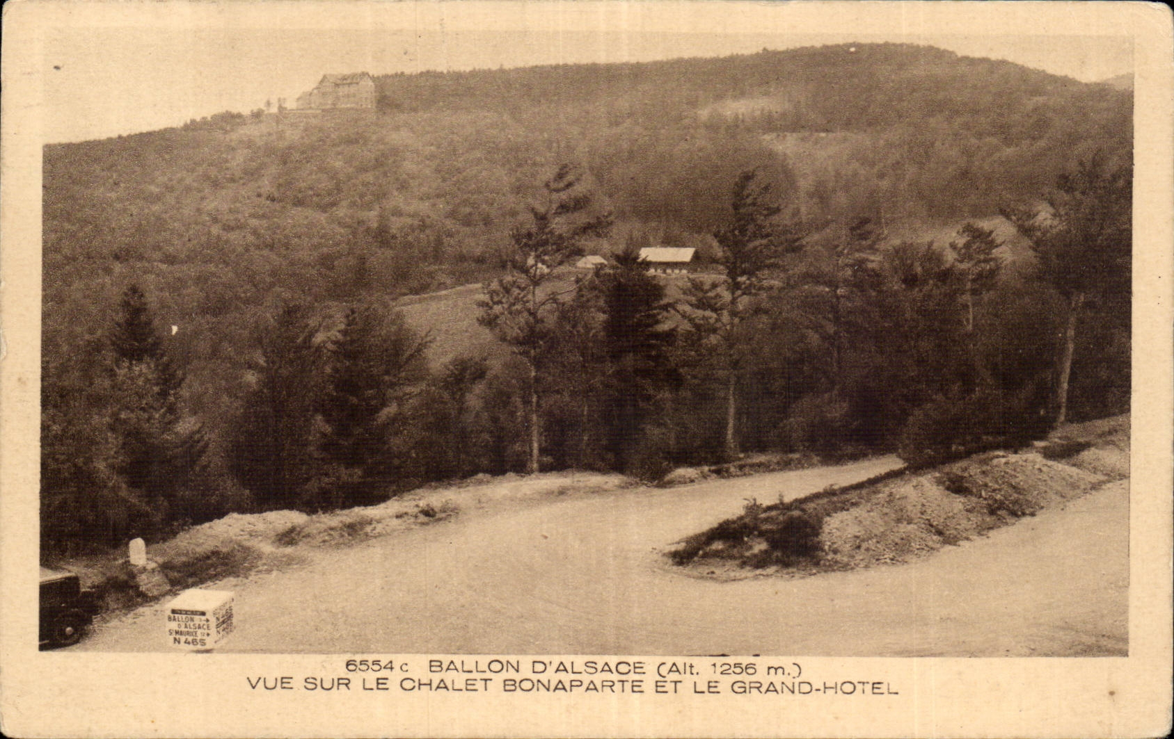 Ballon d'Alsace (Alt. 1256 m.) — Vue sur le Chalet Bonaparte et le Grand-Hôtel — Braun & Cie, Imp. à Dillingen