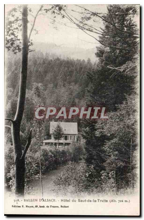 Ballon d'Alsace — Hôtel du Saut-de-la-Truite (Alt. 706 m.) — Édition E. Mayor, Impr. de France, Belfort