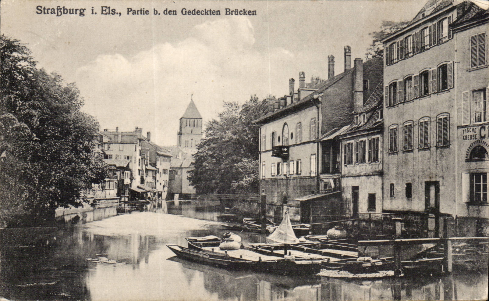 Strasbourg i. Els., Partie b. den Gedeckten Brücken — Felix Luib, Kunstverlagsanstalt, Strasbourg i. Els., No. 1070