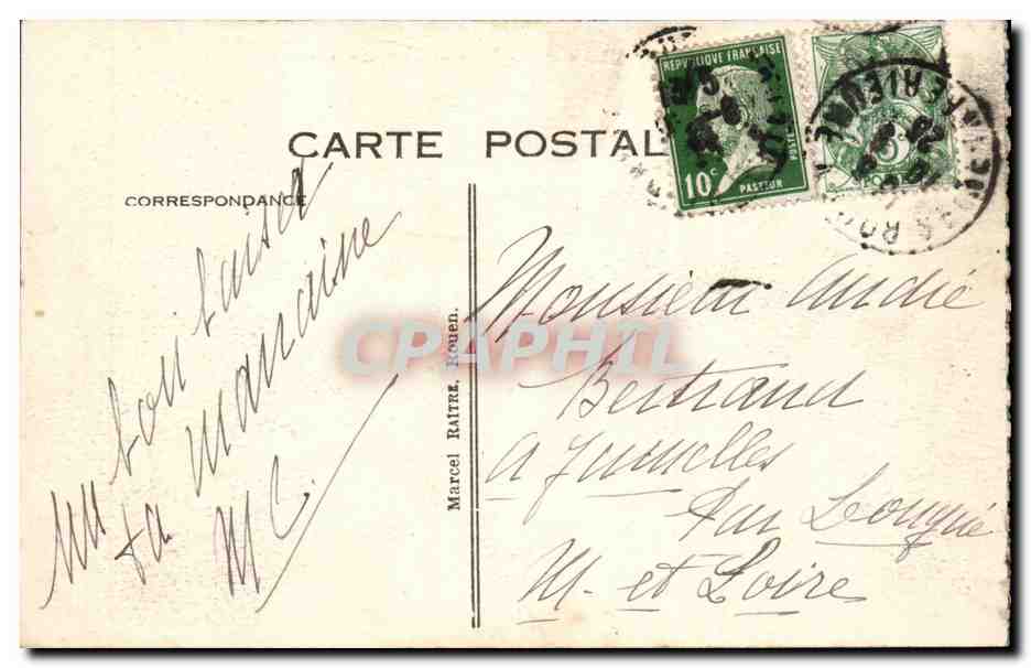 Rouen Vue des Quais et la Seine - CPA  — Verso