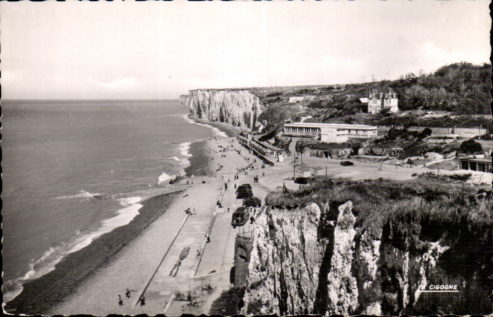 Veules les Roses - Vue generale de la Plage prise des falaises d'aval CPA 