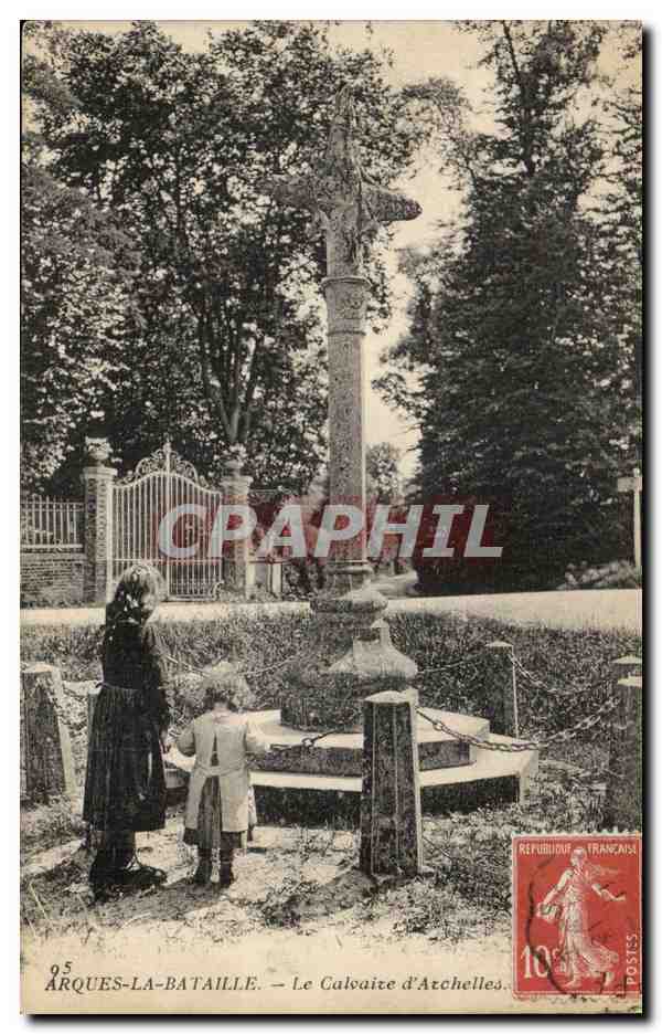 Arques la Bataille - Le Calvaire d'Azchelles - enfants CPA 