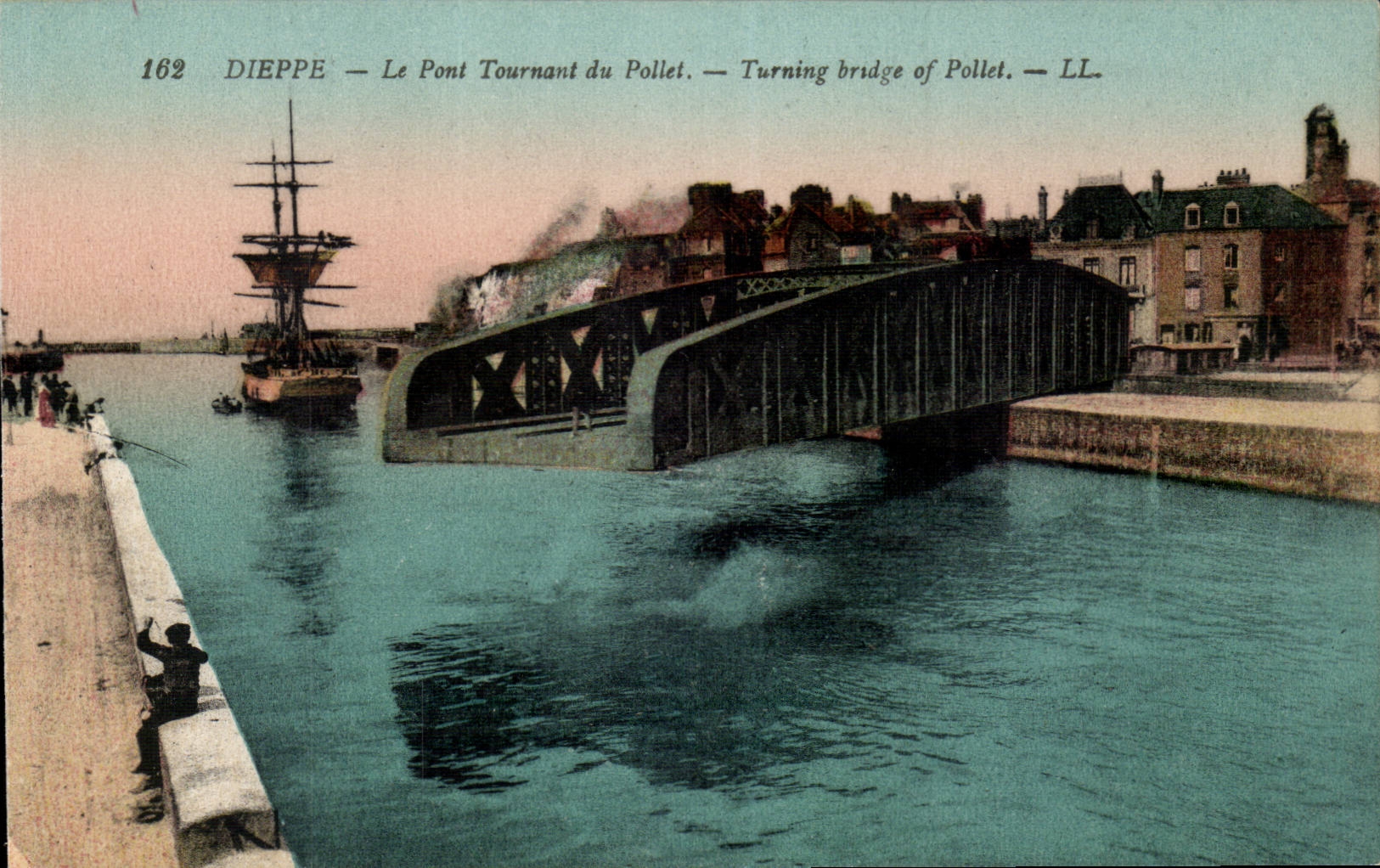 Dieppe - Le Pont tournant du Pollet - bridge CPA 