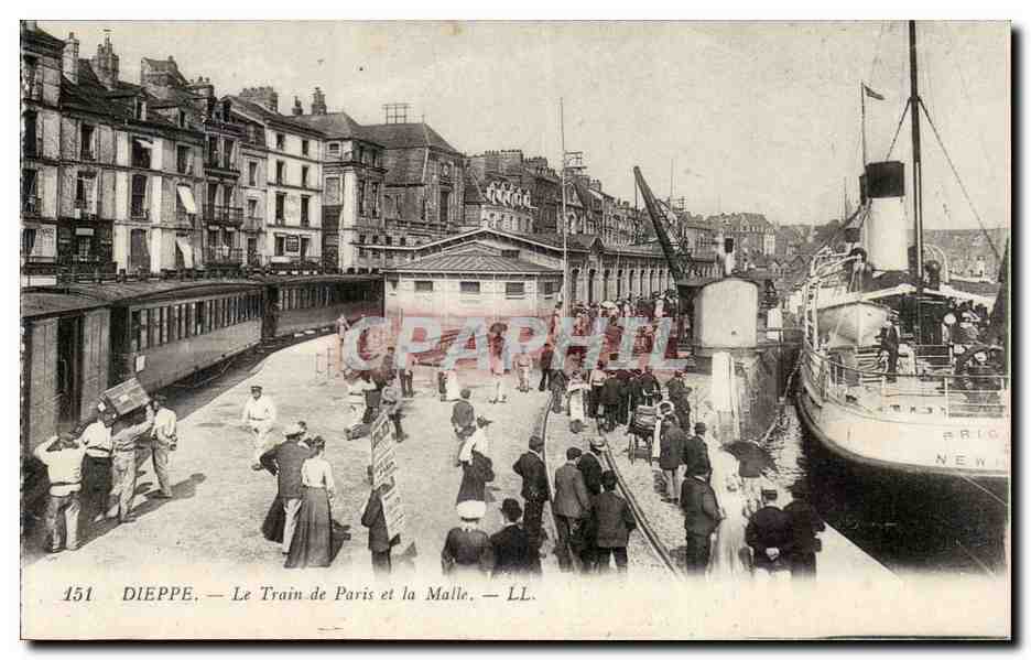 Dieppe — Le Train de Paris et la Malle — LL.