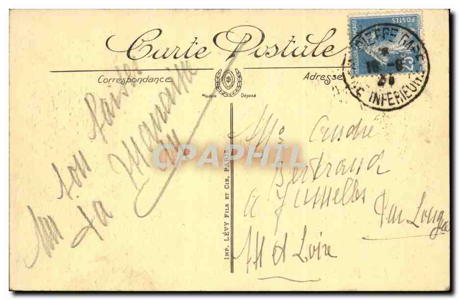 Dieppe - Depart de a Maile anglaise - bateau - paquebot - steamer CPA  — Verso