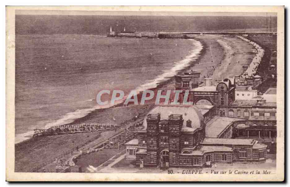Dieppe - Vue sur le Casino et la Mer CPA 