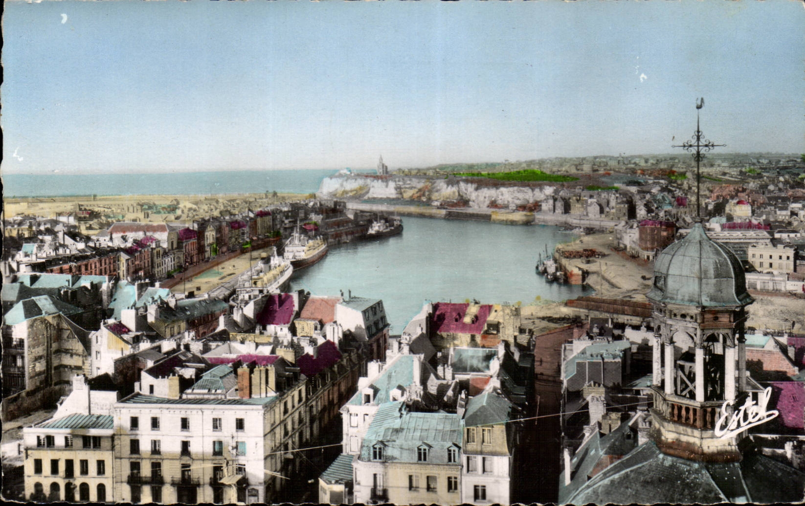 Dieppe - Vue Generale sur l'Avant Port et la Gare CPA 