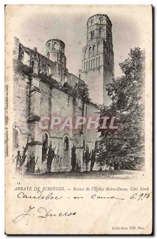 Abbaye de Jumieges - Ruines de l'Eglise Notre Dame - CPA 