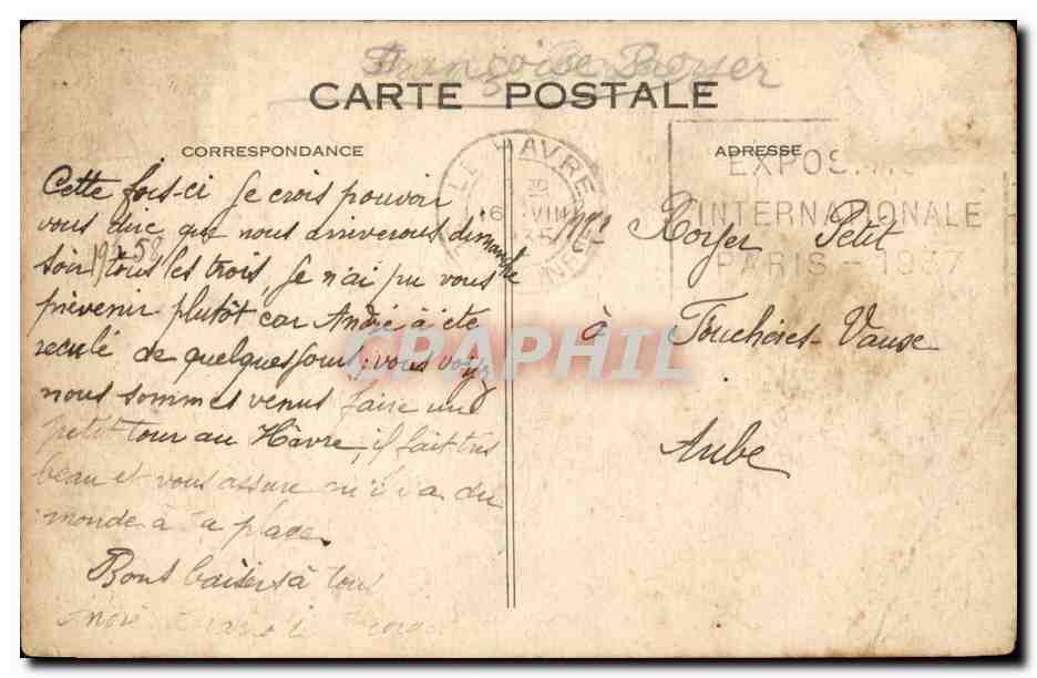 Le Havre - Sur la Plage les Enfants s'amusent - CPA  — Rückseite