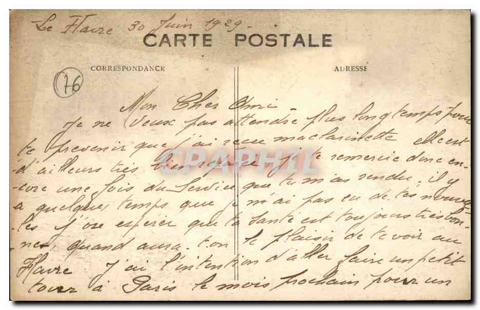 Le Havre - Place Gambetta et Quai Georges V - CPA  — Rückseite