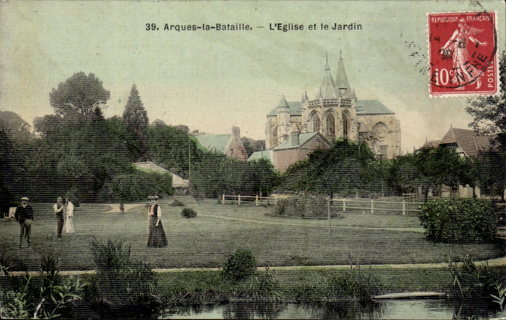 Arques la Bataille - L'Eglise et le Jardin - CPA 