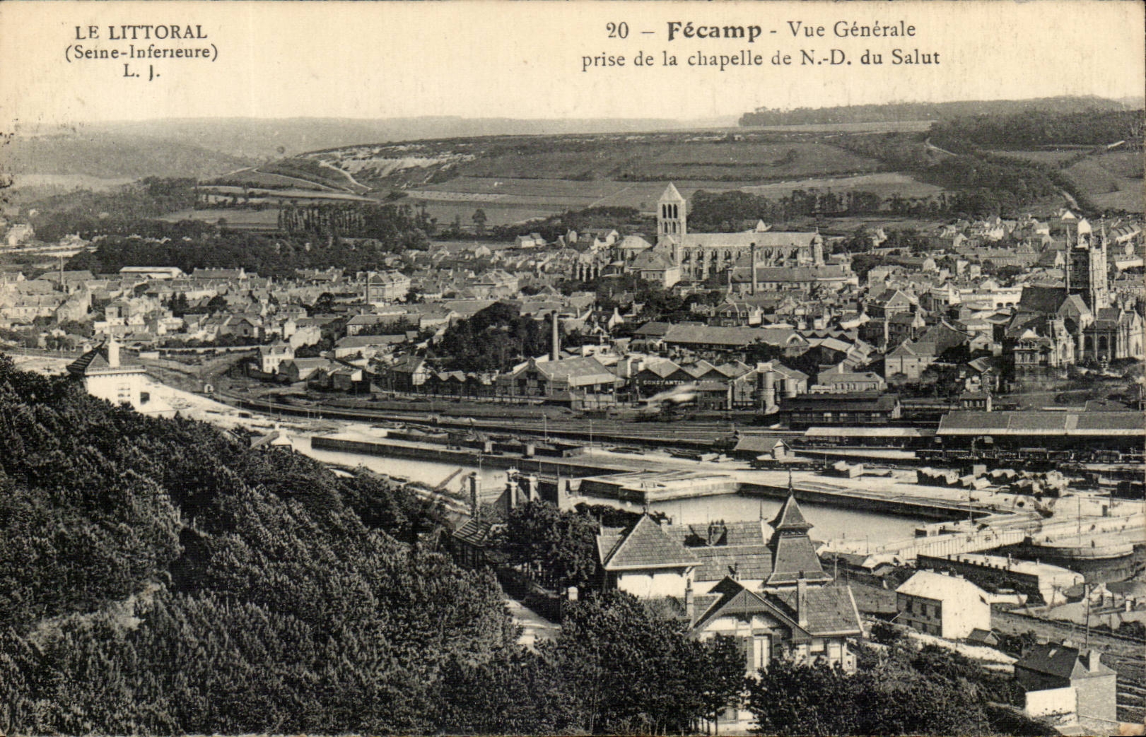 Fecamp - Vue Generale prise de la Chapelle de Notre Dame du Salut - CPA 