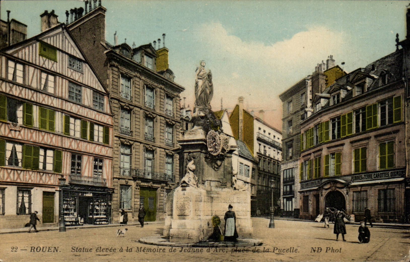 Rouen - Statue elevee a la Memoire de Jeanne d'Arc - Joan of Ark CPA 