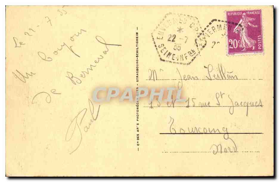 Berneval sur Mer - Vue Generale CPA  — Rückseite
