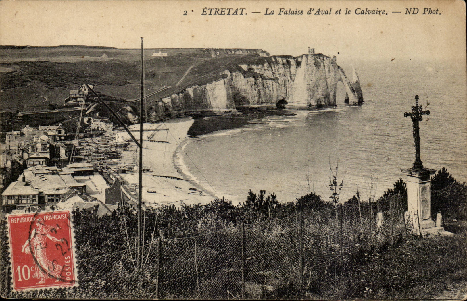 Etretat - La Falaise d'Aval et le Calvaire CPA 