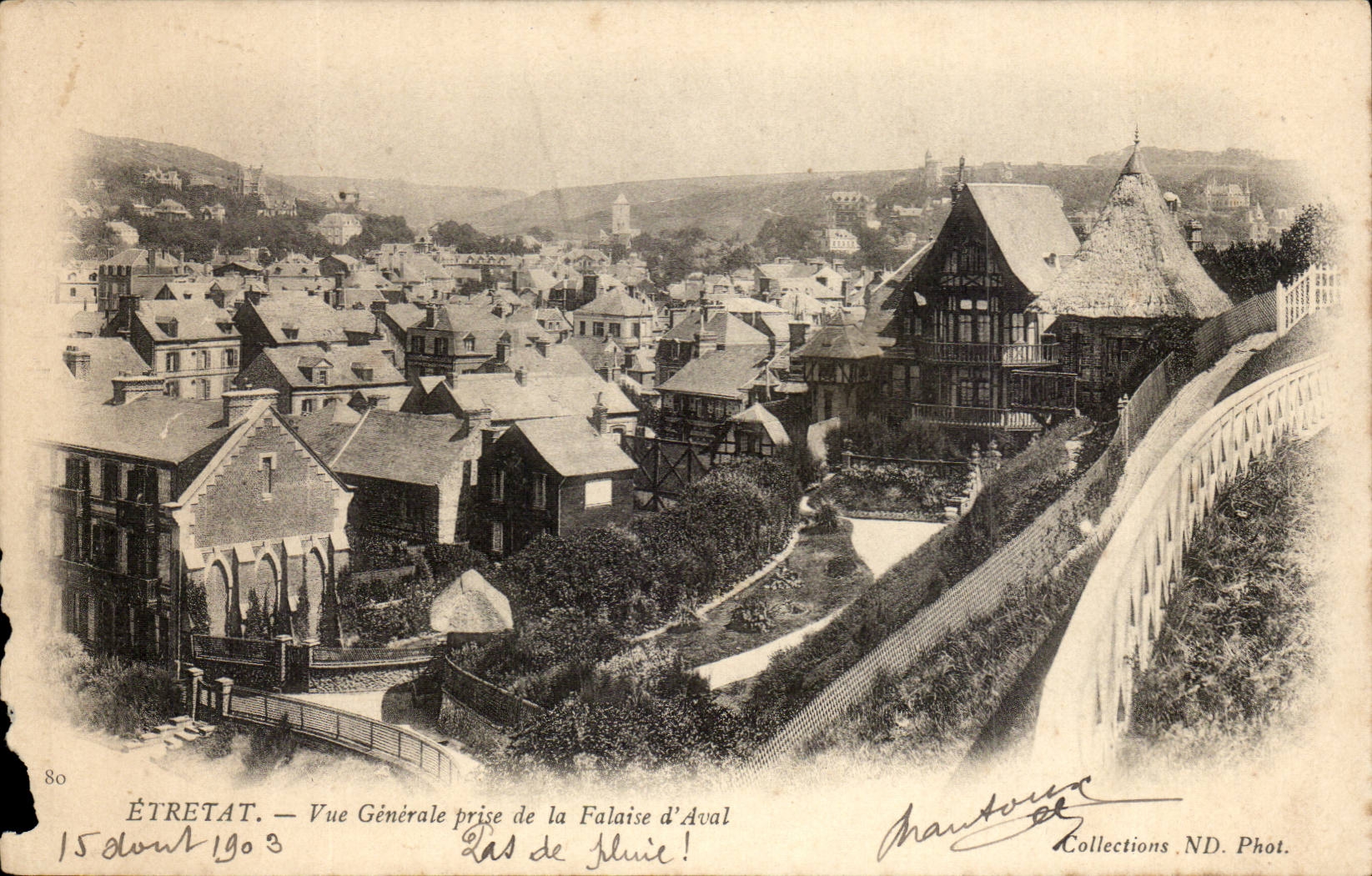 Etretat - Vue Generale prise de la falaise d'Aval CPA 