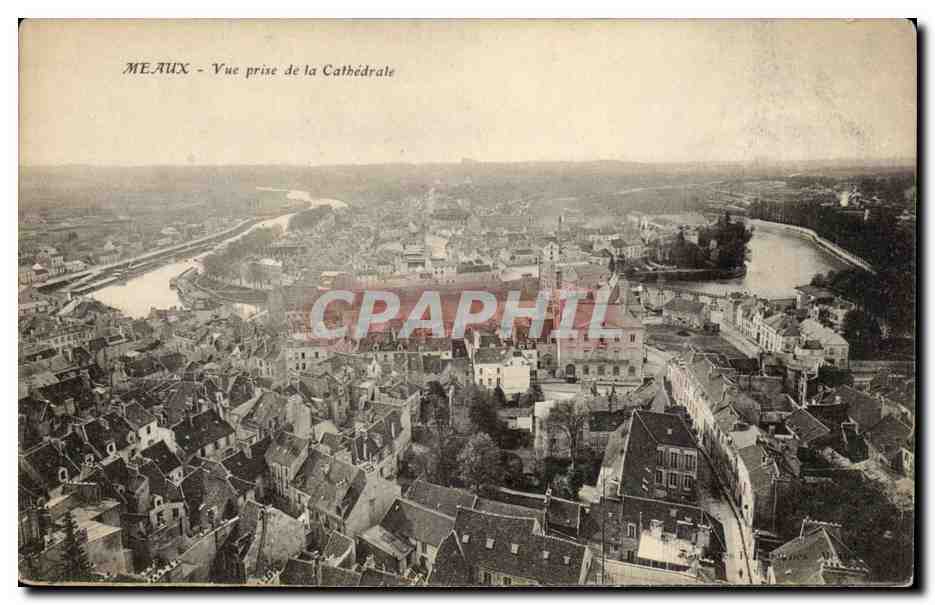 Meaux - Vue prise de la Cathedrale CPA 