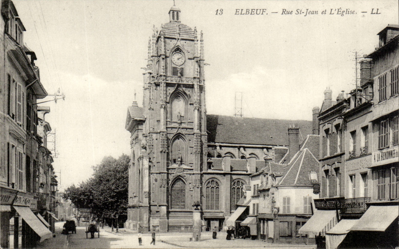 Elbeuf - Rue St Jean et l'Eglise CPA 