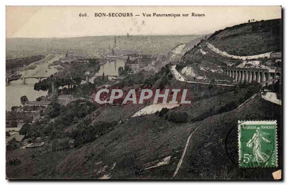 Bonsecours - Vue Panoramique sur Rouen CPA 