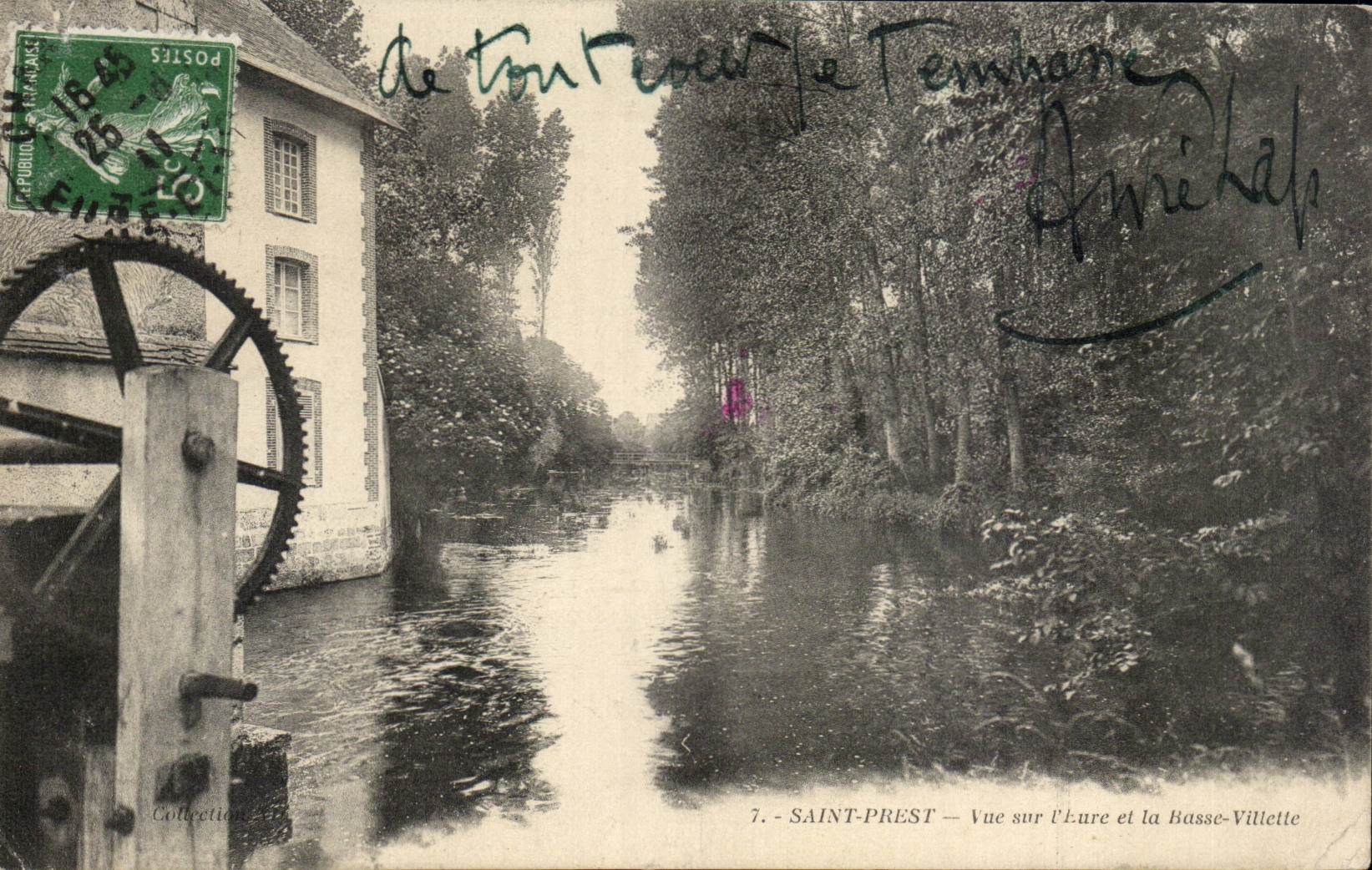 Saint Prest - Vue sur l'Eure et la Basse Villette - CPA 