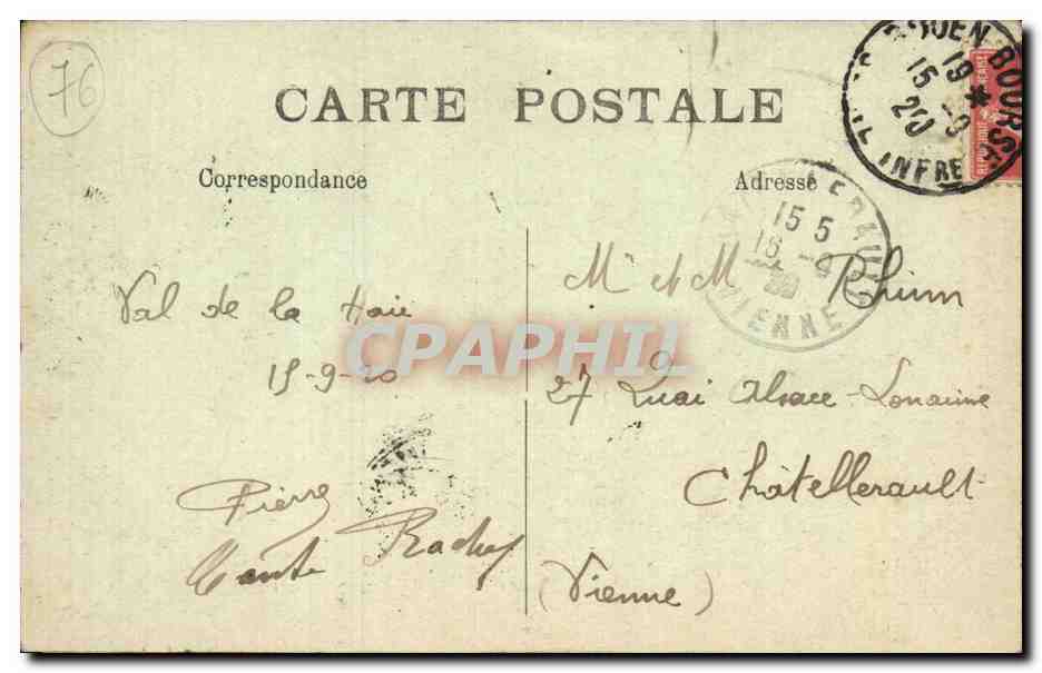 Val de la Haie - La Colonne - CPA  — Rückseite