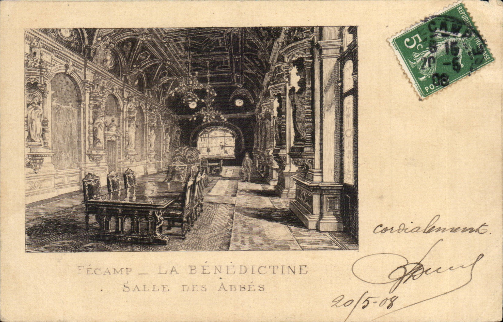 Fecamp - La Benedictine - Salle des Abbes - CPA 