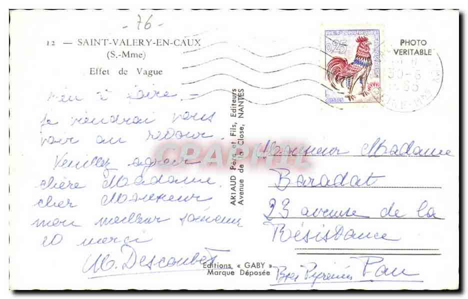 Saint Valery en Caux - Effet de Vague - CPA  — Rückseite