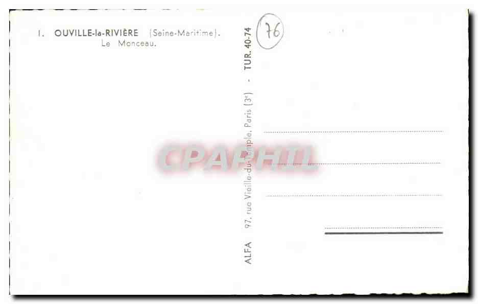 Ouville la Riviere - Le Monceau - CPA  — Rückseite