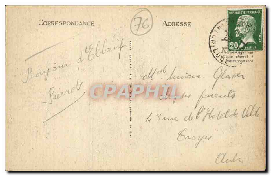 Elbeuf - Rue de la Rigole et l'Eglise Saint Jean CPA  — Rückseite