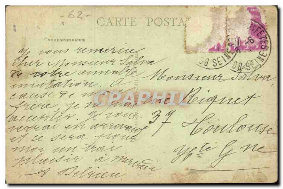 Boulogne sur Seine - Vue Generale - CPA  — Rückseite
