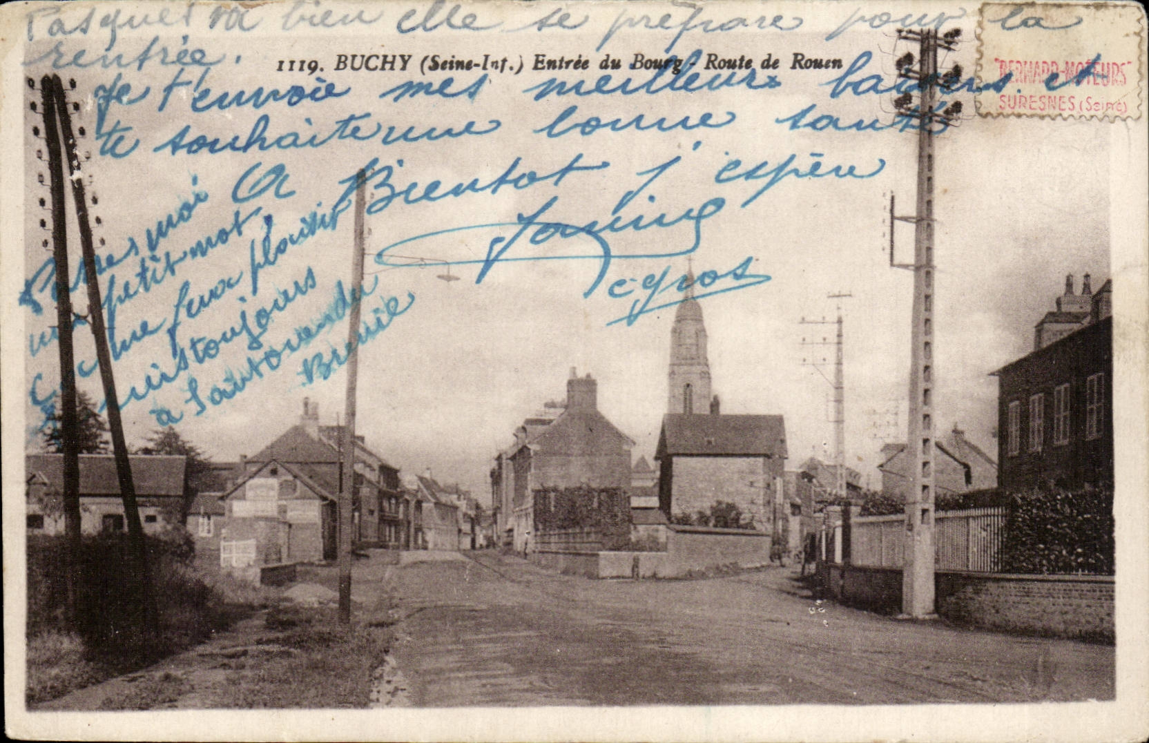 Buchy - Entree du Bourg - Route de Rouen - CPA 