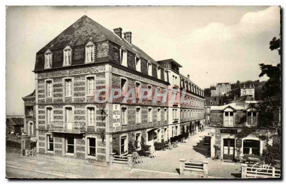 Veules les Roses - Le Grand Hotel des bains et la Plage - CPA 