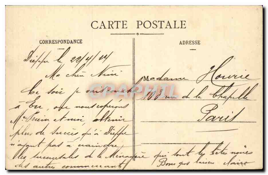 Dieppe - Le Boulevard Maritime - CPA  — Rückseite