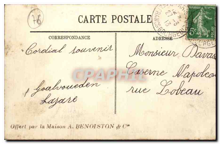 Dieppe - Le Chateau et la Ville - CPA  — Rückseite