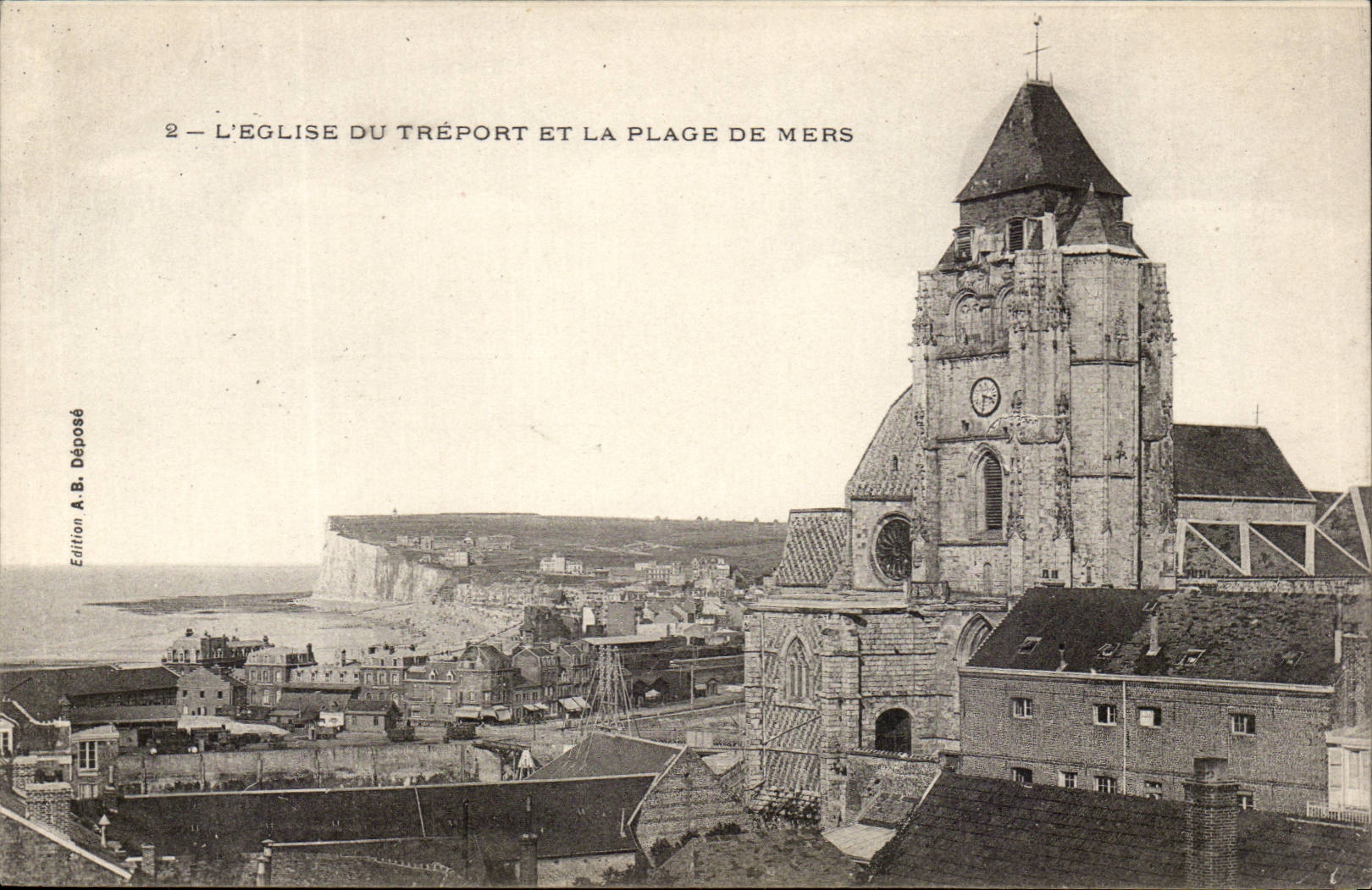 Le Treport - L'Eglise et la Place de Mers - CPA 