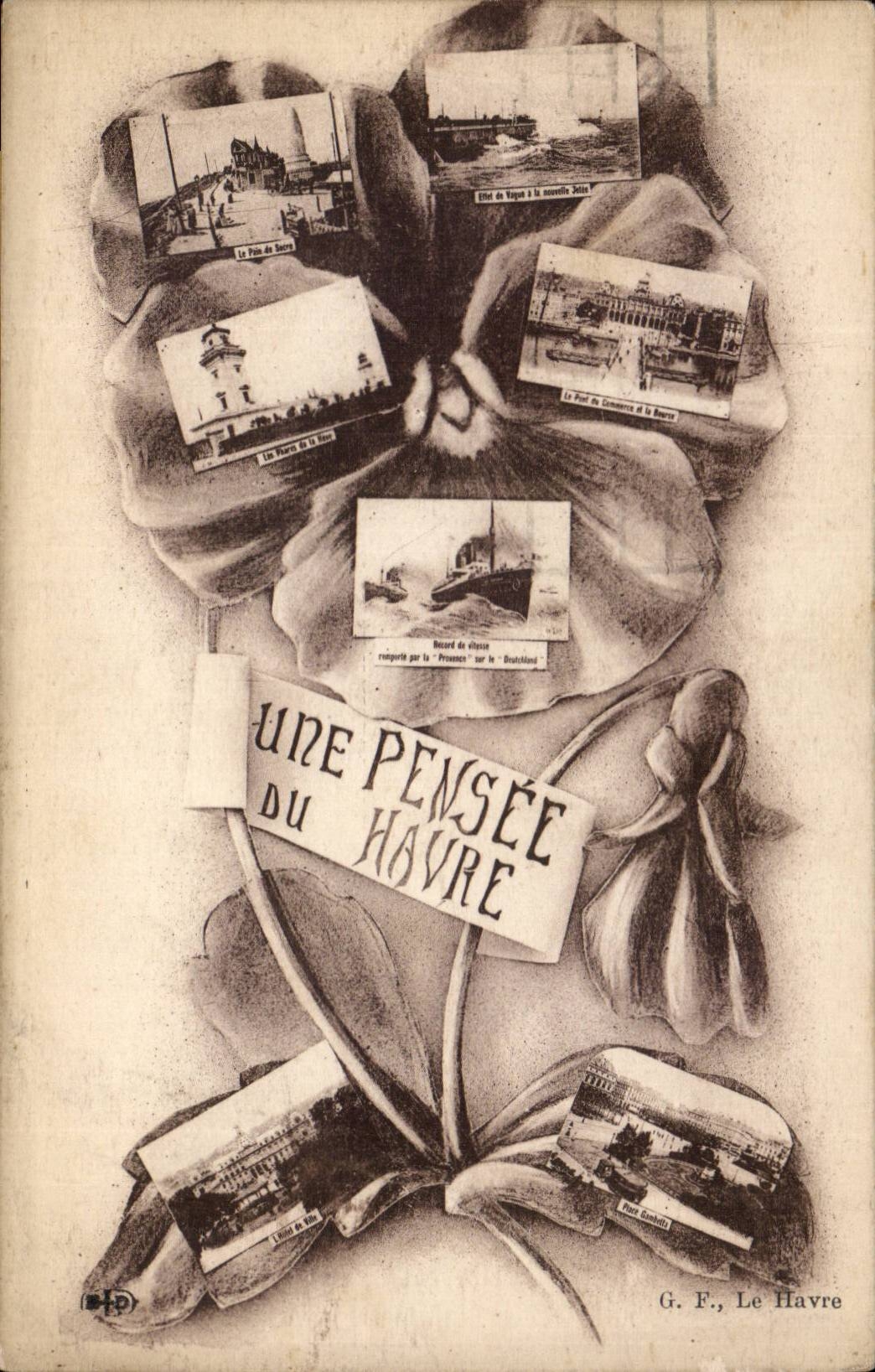 Le Havre - Une Pensee du Havre - fleur - CPA 