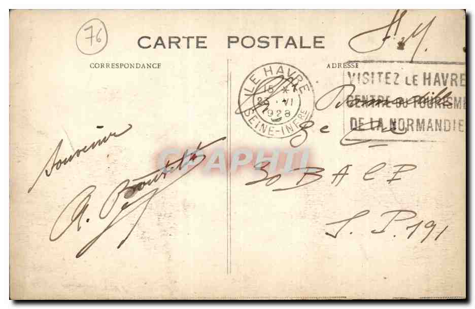 Le Havre - Une Pensee du Havre - fleur - CPA  — Rückseite