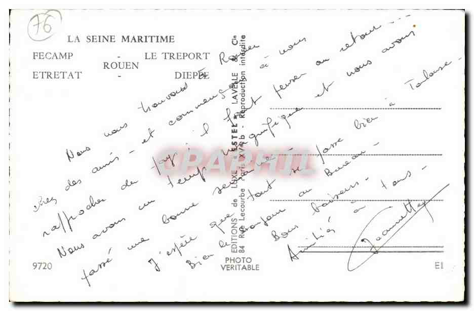 La Seine Maritime - Souvenir CPA  — Rückseite