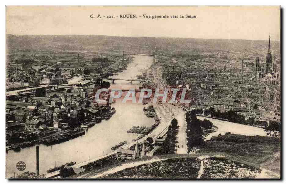 Rouen - Vue Generale vers la Seine - CPA 