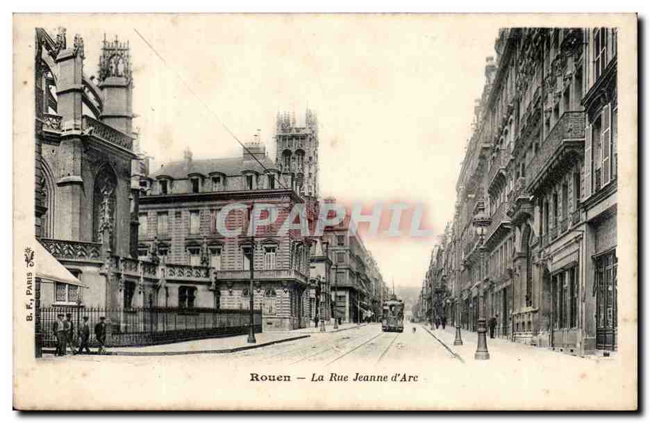 Rouen - La Rue Jeanne d'Arc - tramway - CPA 