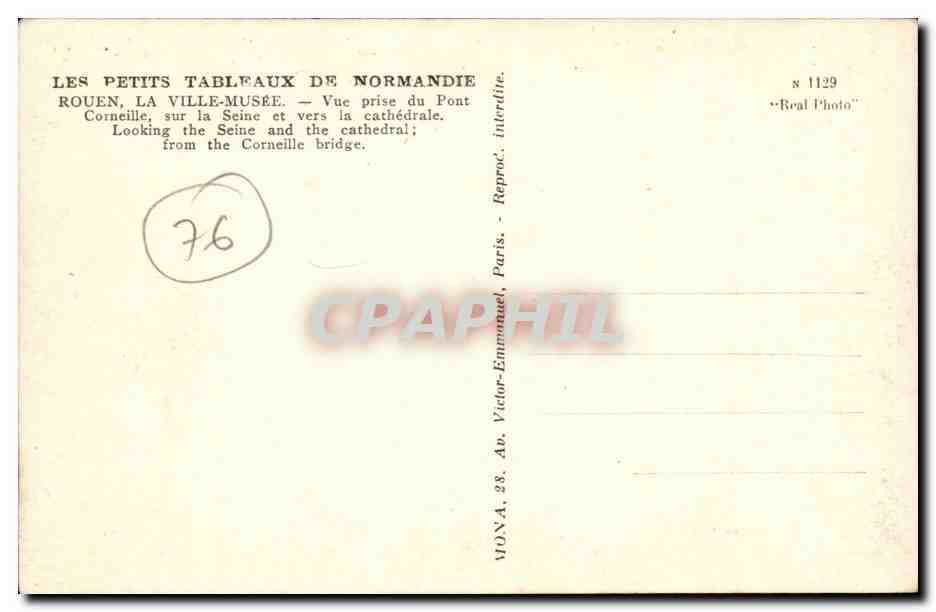 Rouen - La Ville Musee - Petits Tableaux de Normandie - CPA  — Verso