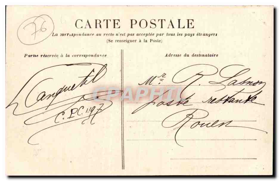 Rouen - Place de la Pucelle - Boulangerie (boulanger metiers) - CPA  — Verso